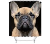 Lovely Bird Pet Bulldog Art Dog Printing Bathroom 3D Shower Curtains Waterproof Polyester Fabric Bath Curtain