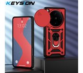 KEYSION Shockproof Armor Case for OPPO Find X8 Pro 5G Slide Camera Protection Ring Stand Phone Back Cover for OPPO Find X8 Pro
