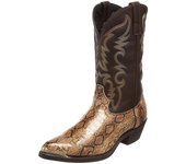 Pareja de botas de vaquero occidentales de tacón alto, decoración de puntera de hardware