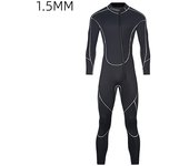 DEMMET 1.5/3MM Neoprene One-piece Wetsuit Men's Long Sleeves Front Unzipper To Keep Warm And Cold Surf Snorkeling Kayak