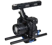 PULUZ Camera Cage Handle Stabilizer for Sony A7 & A7S & A7R, A7 II & A7R II & A7S II, A7R III & A7S III, A7R IV, A6000, A6500, A6300, Panasonic Lumix DMC-GH4(Blue)