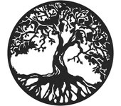 Metal Wall Art Ornaments Tree of Life Decoration Iron Wall Plates Wall Art Sculpture Sign for Indoor Outdoor Home Living Room Kitchen Garden Office 28*28cm, Black，Fonepro
