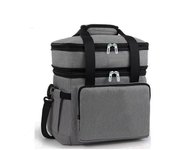 Bolsa Termica Porta Alimentos Expandible Double Deck Bolsas de Enfriamiento Nevera Portatil Isotermica Comida Cesta Picnic Plegable Oficina Almuerzo Trabajo Viajes Playa Camping