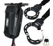 Candado de Bicicleta Antirrobo con Llave, 90cm Candado Patinete Electrico Antirrobo, Candado de Cadena Grueso de 8mm, Cabezal de Giratorio de 360°, Candado de Seguridad Exterior (Con Bolsa 2)