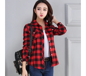 Women's Plaid Shirts 2023 Autumn New Ladies Casual Long Sleeve Pocket Cotton Shirt Fine Elegant Lady Checked Tops Clothes