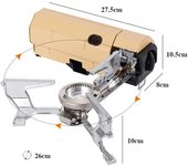 Camping outdoor portable folding stove, hiking, barbecue, VIE kitchen, grill, cassette tape, gas burner, 2600W heating system