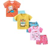 Set di 3 Magliette a Maniche Corte per Bambini Neonato Ragazzi Ragazzino, a Mezza Manica,Confezione da 6 (6 MESI-5 Anni)