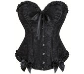 Bustier De Corsé Sin Tirantes Con Volantes, Moldeador De Cuerpo De Jacquard Con Cordones Y Control De Barriga, Lencería Y Fajas