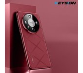 KEYSION Grid Pattern Leather Case for huawei Mate 60 Pro+ 50 Pro Plating PC Camera Protection Phone Cover for Huawei Mate 40 Pro