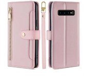 Magnético Funda de Cuero PU Billetera Solapa Cover Galaxy S10 Plus, Multifuncional Cuerda Colgante Funda protectora