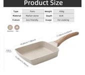 Tamagoyaki Pan Nonstick Japanese Omelette Pan Egg Roll Pan with Detachable Anti Scalding Handle for All Stove Frying Pan