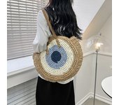 Large Capacity Round Women Fashionable Straw Woven Shoulder Bag Handmade Summer Beach Travel Holiday Women Tote Bags
