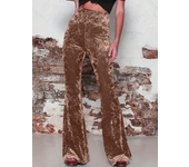 Chic High Waist Velvet Flare Pants - Luxurious Boho Style for Year-Round Elegance - Womens All-Season Fashion