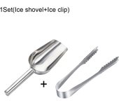 Multi-function 8-inch Stainless Steel Ice Shovel And 6-inch Ice Clip Party Candy Cake Clip Ice Flour Grain Tea Coffee Food Tools
