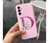 For Samsung Galaxy M23 5G Case Letter A To Z Liquid Silicone Luxury Phone Case For Samsung M23 SM-M236B Soft Matte Back Cover