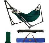 Hamaca con Soporte Plegable para Jardín Patio Trasero Playa Mochileros, Multicolor,255cm,Carga MAX 120kg