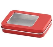 Multicolor Tin Box with Clear Window Lid Empty Jewelry Box Nail Art Display Case Candy Package Metal Box Rectangular