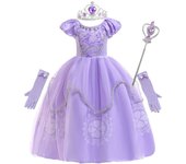 Frozen Purple Sophia Rapunzel Princess Dress Sofia Cosplay Dresses Kids, Birthday Carnival For Girls, Kids Clothes