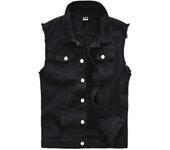 Chalecos diseño Vintage hombre, chaquetas sin mangas mezclilla Retro, pantalones vaqueros con agujeros rasgados, ropa de moda