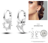 925 Silver Exquisite Sun and Moon Women's Earrings Women Jewelry Luxury Gift Original Design Earring New in