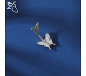 ZS 1 PC Colorful Butterfly Pendant Belly Button Ring Rhinestone Long Drop Pendant Belly Rings 14G Navel Barball Piercing Jewelry