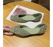 Women Flat Single Shoes Feamle Autumn Pointed Toe Shoes Flat Loafers Soft Sole Ladies Plus