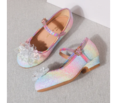 Girls' high heels paired purple synthetic diamon, multifunctional leather sho with sequins for parti and weddings
