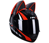 Casco de Moto todoterreno para mujer, protector de cabeza con orejas de gato extraíbles, transpirable, para Motocross,