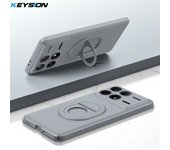 KEYSION Shockproof Case for Xiaomi POCO F6 Pro Matte Hard Plastic Ring Stand Phone Back Cover for Xiaomi POCO F6 Pro
