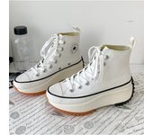 New breathable sponge cake versatile high top canvas women's shoes thick soled height increasing women's shoes