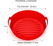 Cesta de silicona para freidora de aire, accesorio redondo, reutilizable, plegable, sin Bpa, 20cm/22cm