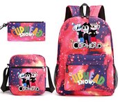 Popular Novelty Game Cuphead Show Print 3pcs/Set pupil School Bags Laptop Daypack Backpack Inclined shoulder bag Pencil Case