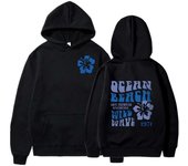 Ocean Beach Wild Wave Print Hoodie Women Vintage Long Sleeve ral Letter Hooded Fashion Aesthetics Chasing Sunsets Sweatshirt