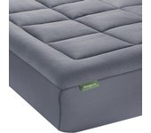 Sobrecolchón de bambú | Topper para colchón 135 x 190 cm | Grosor 2.5 cm | Refrescante, Transpirable para aliviar el Dolor de Espalda, Bolsillos Profundos para colchones de 20-50 cm, Blanco