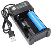 Cargador de Baterias 18650 Carga Doble Pilas Recargables Dual Batería Cargador Universal para Baterias 10440 14500 16340 16650 14650 18350 18500 26550