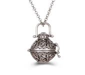 New Aroma Water Droplets Cage Lockets Necklace Heart Shaped Zircon Essential Oil Diffuser Set Combination Woman Pendant Jewelry