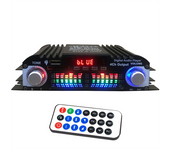 Bluetooth 5.0 HIFI Audio Amplifier 4-Channel Digital Sound Amp for Home Audio Systems, Car, Karaoke Supports USB SD AUX