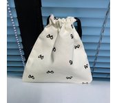 Casual Canvas Bow Print Drawstring Backpack foldable Lightweight Storage Hanging Bag Large Capacity Gym Sack Travel