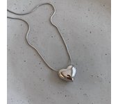 Party jewelry collarbone metal heart chain pendant snake bone necklace
