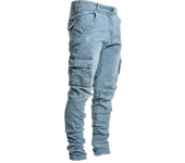 Pantalones hombre, vaqueros, elástico, mezclilla, sólido, informal