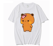 Kawaii Panda and Bear Pattern T-shirt Bubu Dudu Round Neck Fashion Large Women's Wear