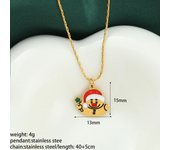 Collar de joyas navideñas collar de acero inoxidable femenino joyas Boutique colgante de Papá Noel