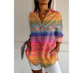 Camisas hawaianas con estampado 3d para mujer, camisas de gran tamaño, con solapa, a la moda, para fiesta en la playa, Verano