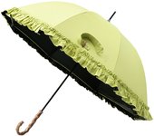 paraguas mujer plegable antiviento Vinilo protector solar paraguas varilla recta bambú mango curvo protección UV