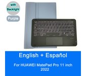 Bluetooth Keyboard Case For HUAWEI MatePad Pro 11 inch 2022 Trackpad Backlight Tablet Case English Spanish Keyboard