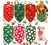 Christmas Dog Bandanas - Soft 6pcs Pet Triangle Bibs Scarf, Pet Accessories