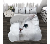 Quilt Cove Super Cute Kitten Kids Bedding Set Kawaii Girl King Queen Size Cute Cat Animal 3pcs Polyester Duvet Cover (No Sheet)
