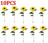 4-10pc LED Solar Sunflower Light Waterproof Perfect For Outdoor Garden Lawn Decor Halloween Decorations Lights Outdoor
