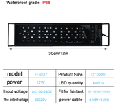 30-60cm Fish Tank 24/7 Full Spectrum Lighting LED Light Aquarium Decoration Aquatic Plant Growth Lamp IP68 Waterproof 100V-240V