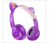 Wireless Headphone Cute Cat Ears Gaming Earphone With Flash Light Stereo Bass Bluetooth-Compatible Headset For Kids Girls